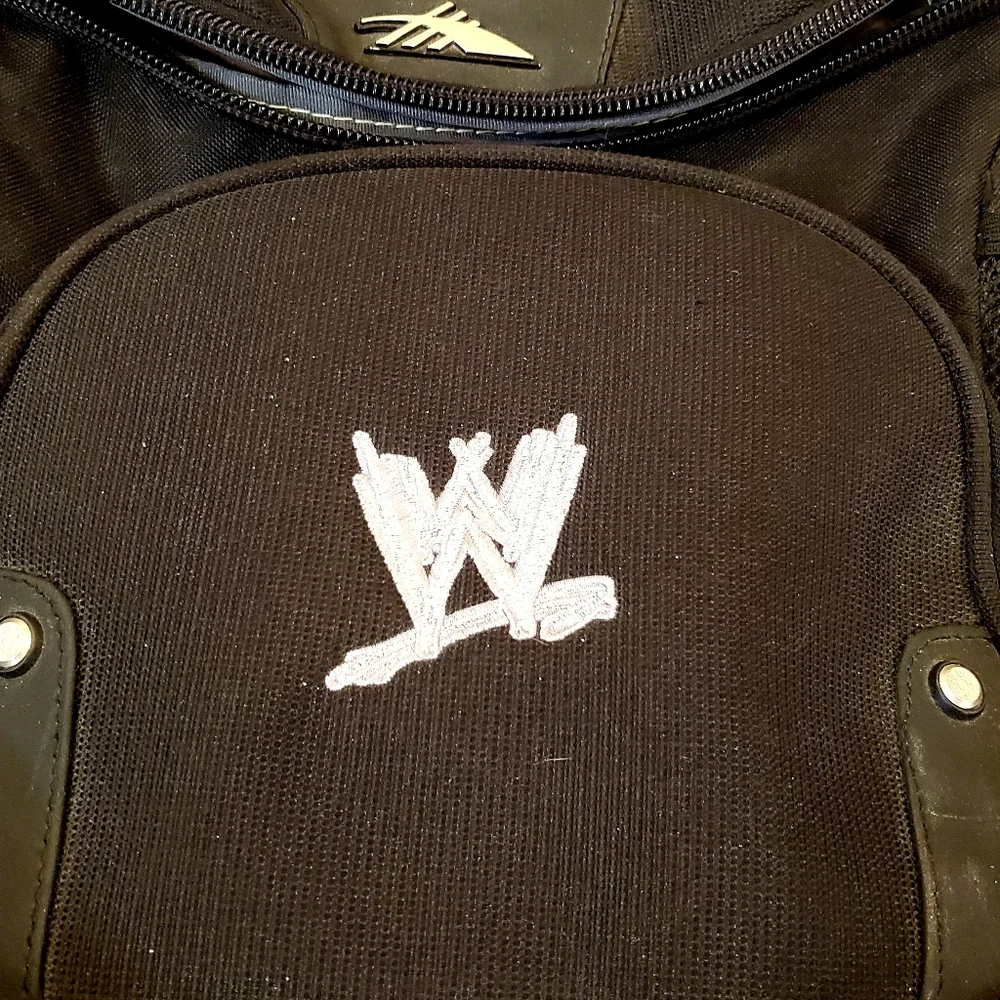 WWF‎ Vintage High Sierra Black Mid Size School Travel Hiking Backpack - WWE